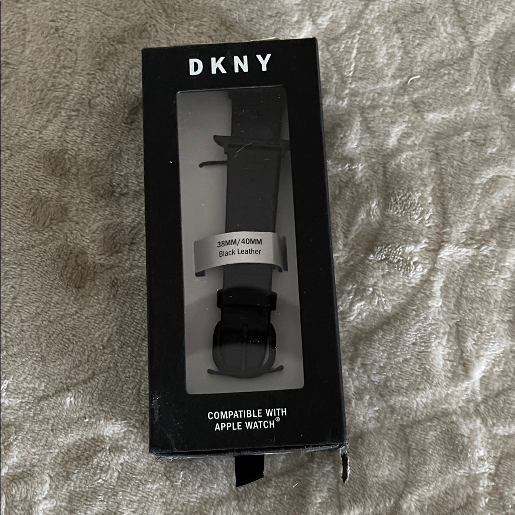 Dkny Black Leather Watch Strap